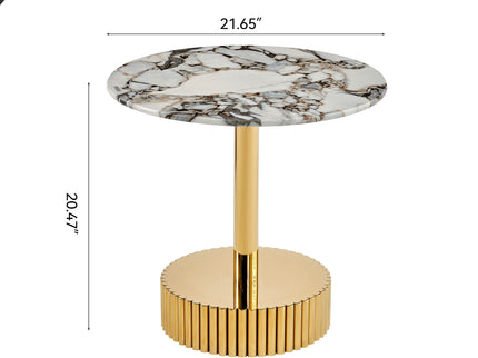 End Table For Living Rooms - Gold / White