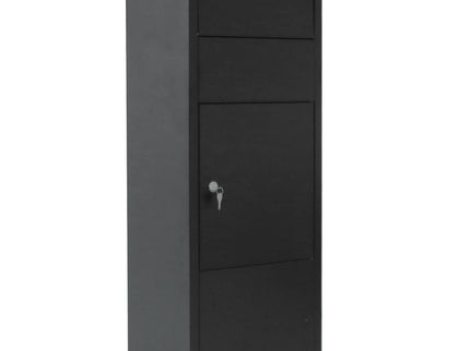 Large Package Delivery Parcel Mail Drop Box With Lockable Storage Compartment Heavy Duty Weatherproof For Express Mail Delivery For Home & Business Use - Black