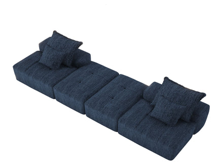 Modern Oversized Diy Combination Modular Sectional Sofa & Pillows