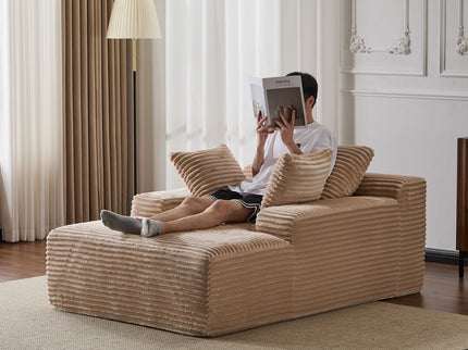 Oversized Chaise Lounge Chair Cozy Cloud Couch With 3 Throw Pillows And Wide Armrest