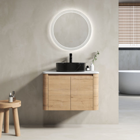Wall Mounted Bathroom Vanity With Art Sink & 1 Soft Close Door