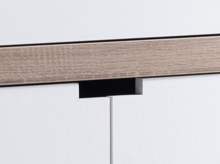 Modernize Kitchen Buffet Organizing Cabinet With 4 Shelves - White / Dark Taupe