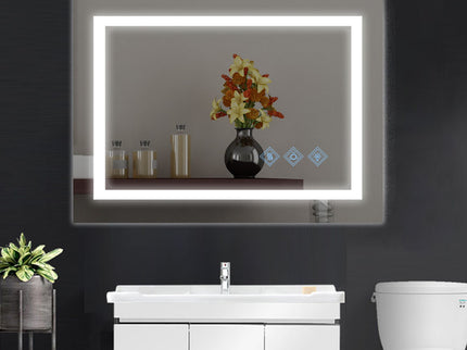 3000-6000K LED Bathroom Mirror With Lights, Anti-Fog Dimmable Lighted Wall Mounted Vanity Mirror Master Bath Modern Makeup (Only Mirrors, Not Cabinets) Horizontal & Vertical