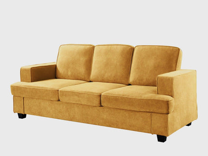Modern Sofa, Comfortable 3 Seater Couch With Deep Seating, Loose Back Cushions, Wide Arms