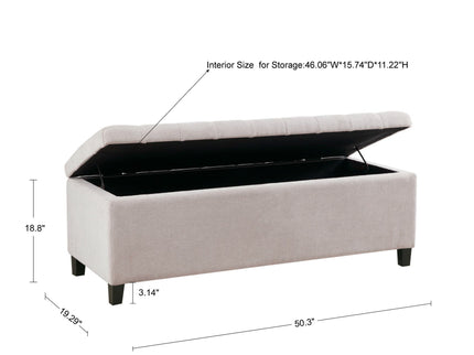 Elegant Design Tufted Top, Soft Close Storage Bench