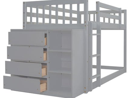 Bunk Bed With 4 Drawers And 3 Shelves