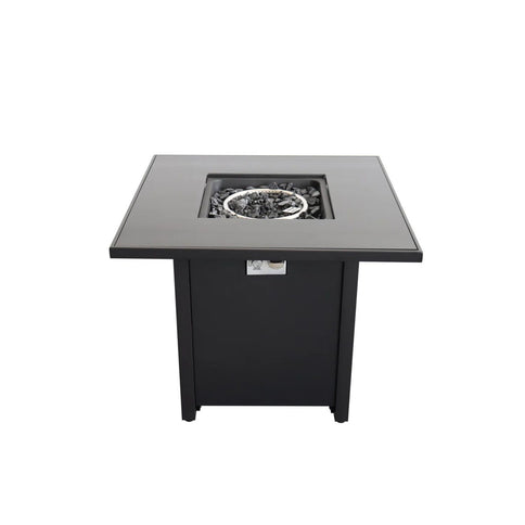 Powder Coated Fire Pit With Top - Black