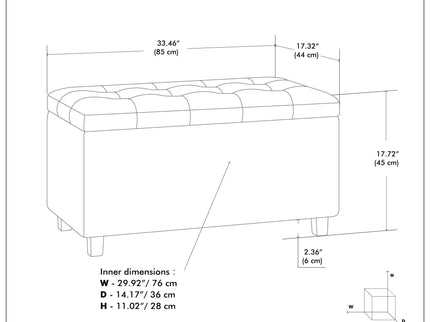 Cosmopolitan - Storage Ottoman Bench With Open Bottom - Tanners Brown
