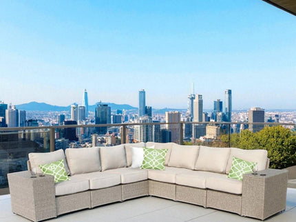 Rattan Sectional Sofa Set With Cushions