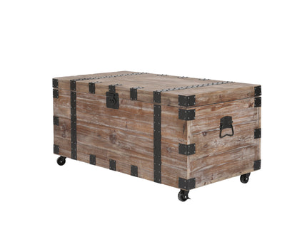 Trunk Table And Side Table With Large Storage Dress Up Your Liviing Room (Set of 3) - Antique Gray