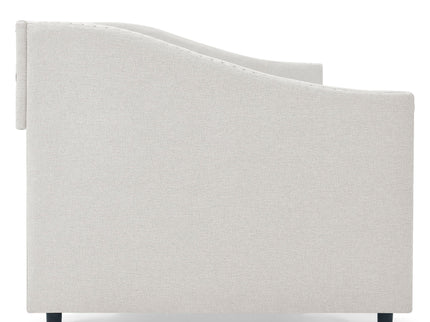 Upholstered Tufted Daybed With Drawers, Waved Arms