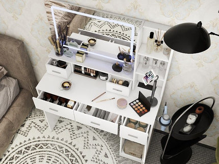 40.95" Newly Designed Smart Mirror Dressing Table With Drawers And Storage Cabinet, Dressing Table With Dressing Pad For Bedroom, Dressing Room