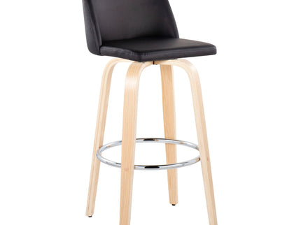 Toriano - Contemporary Fixed Height Barstool & Swivel With Round Footrest (Set of 2)