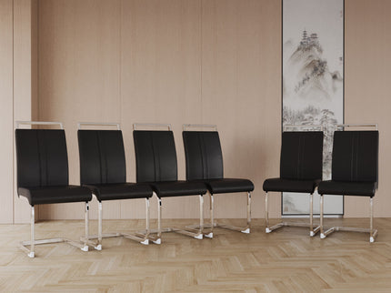 Modern Dining Chairs With Padded Seat, High Back