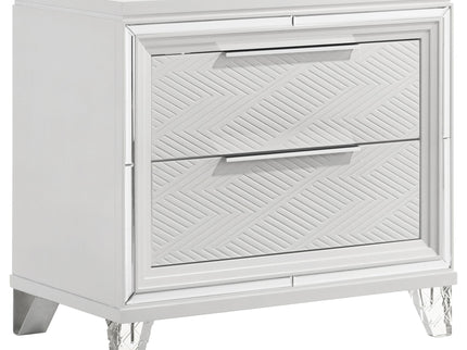 2 Drawer Nightstand With Accents - White