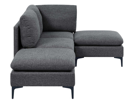 Upholstered Modular Sectional With Tall Legs, Medium Firm Seat