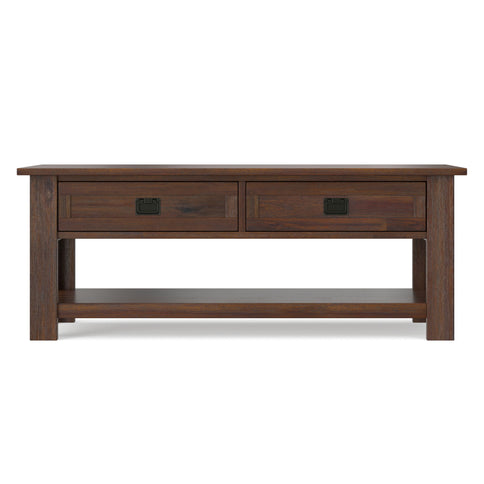 Monroe - Rectangular Coffee Table With Drawers - Brown