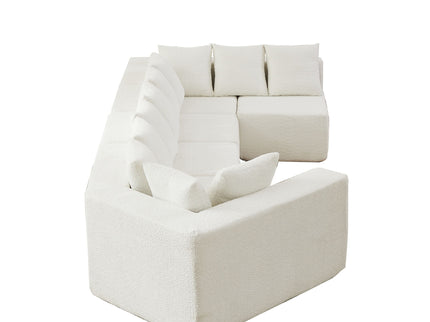 L - Shaped Modular Sofa With Deep Seat And 11 Pillows