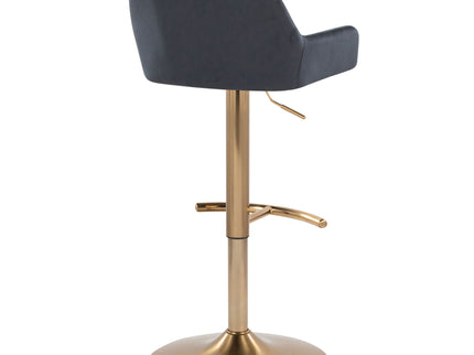 Daniella - Contemporary Adjustable Barstool With Swivel With Rounded T Footrest (Set of 2)