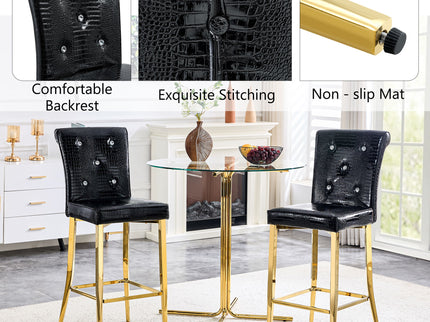 Bar Chairs With Crystal Clasp Design (Set of 2)