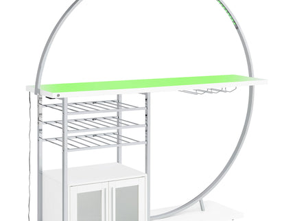 Casey - 2 Door Home Bar Storage Bar With Customizable Lighting - White