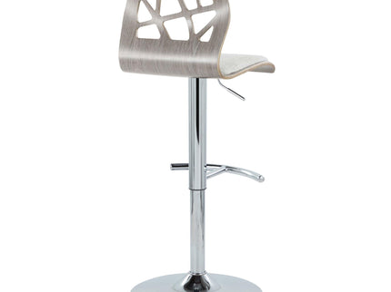 Folia - Contemporary Adjustable Barstool With Swivel With Rounded T Footrest (Set of 2)