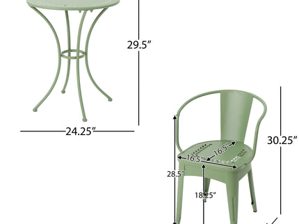 Ambrosia - 3 Piece Bistro Set With Leaf Motifs Top And Seat