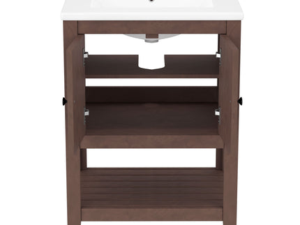 Modern Bathroom Vanity With Sink And Open Shelf