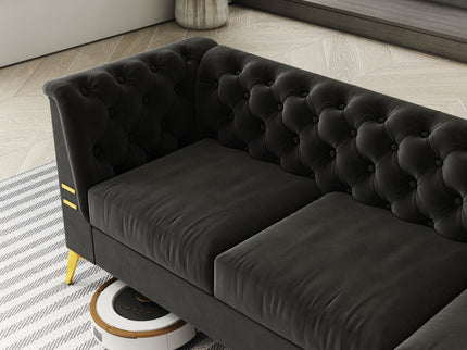 Luxurious Sofa With Legs, Modern Chesterfield Design, Tufted Upholstery, 3 Seat Couch For Living Room And Office
