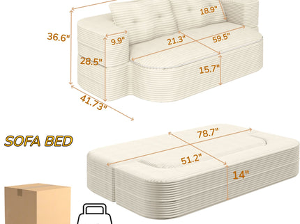 Convertible Floor Sofa Bed With Multi Functional Blanket