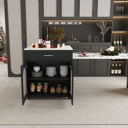 Expandable Kitchen Island With Power Outlet