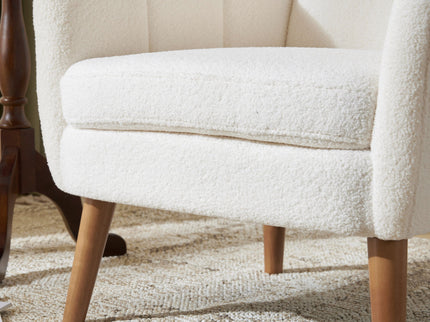 Accent Chair With Birch Wood Legs - White