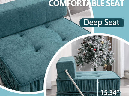 Folding Sofa With Removable Back Cushion, Convertible Futon Sleeper Chair