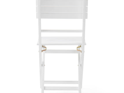 Outdoor Foldable Wood Dining Chair With Slat Design (Set of 2)