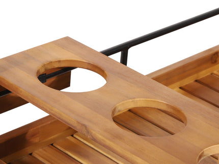 Bar Cart With Wine Bottle Holders, - Black