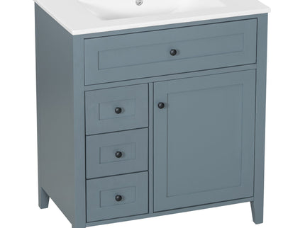 Modern Bathroom Vanity With Sink, 3 Drawers And Adjustable Shelf