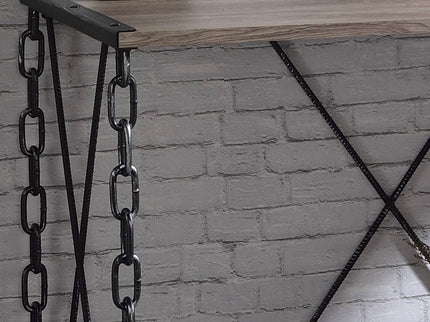 Jodie - Console Table - Rustic Oak / Antique Black