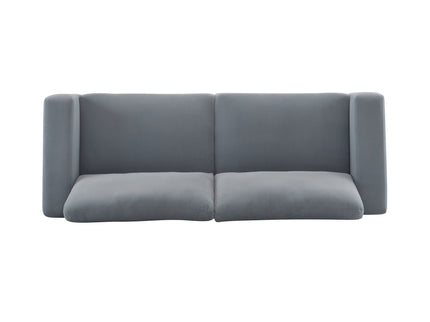 Modern Square Arm Sofa With Soft Fabric Upholstery, Deep Cushions
