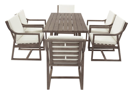 7 Piece Modern Outdoor Dining Set, Patio Furniture