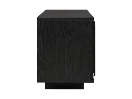 Farmhouse TV Stand, Storage Media Console With Adjustable Shelves & 3 Cable Holes