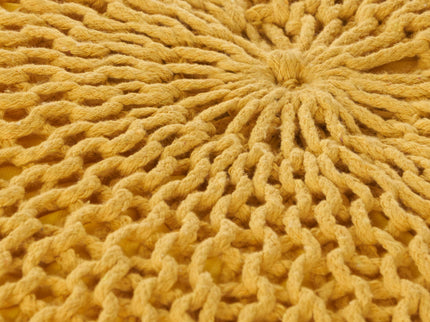Bordeaux - Knitted Round Pouf, Versatile Ottoman And Floor Cushion