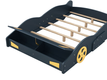 Race Car Shaped Platform Bed With Wheels And Storage