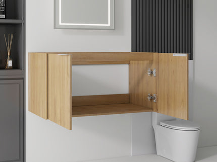 Floating Bathroom Vanity Cabinet With Soft Close Double Doors, Spacious Interior Storage, Wall Mounted, Cabinet Only