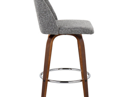 Toriano - Mid-Century Modern Fixed Height Counter Stool With Round Footrest (Set of 2)