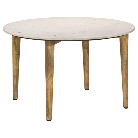 Leska - Round Coffee Table - White