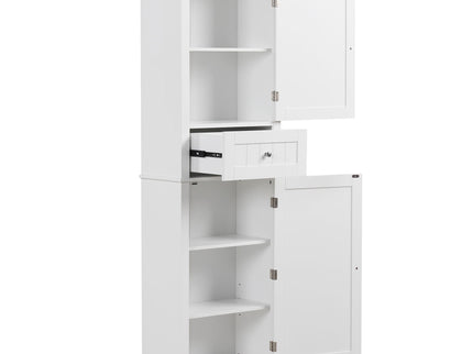 Tall Freestanding Bathroom Storage Cabinet With Drawer And Adjustable Shelf