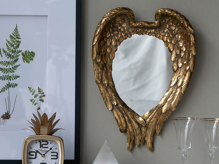 Wing Accent Mirror, Wall Mirror For Living Room - Gold