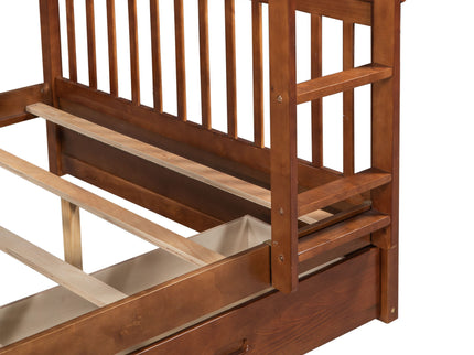 Bunk Bed With Ladders And 2 Storage Drawers