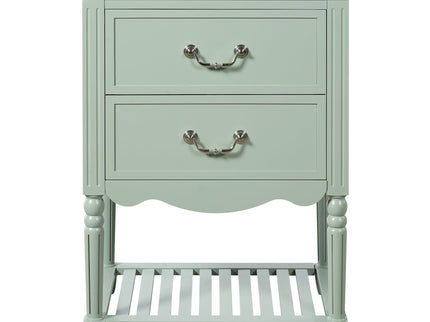 Wave Design Bathroom Vanity With Sink, 2 Drawers And Open Shelf