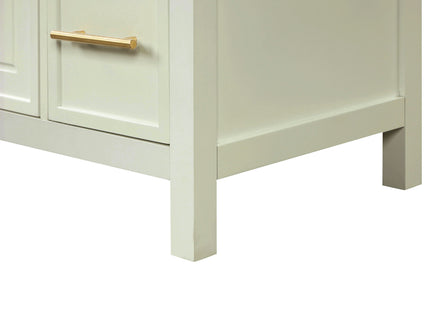 36" Bathroom Vanity With Sink, 2 Doors, 3 Drawers, Rectangular - White